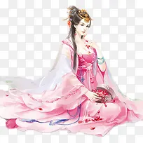 粉裙典雅女子