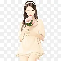 手绘温文尔雅女子
