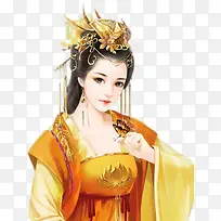 金头饰女子古风立绘