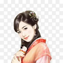 瓷娃单纯古风手绘女子