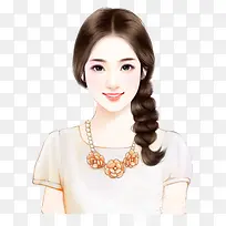 编发端庄女子