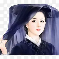斗笠v女子手绘古风