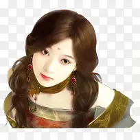 红色向前望女子