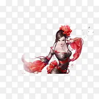 发簪性感古风手绘女子