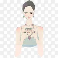 手绘立绘气质美女