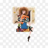 手绘时尚女性美女图片