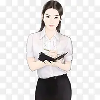 手绘记笔记美女