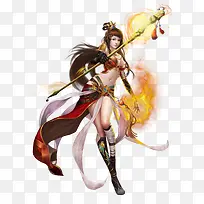 手持金色法器性感女法师