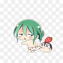 卡通内裤萌小女孩