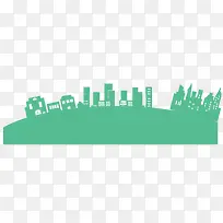 绿色城市建筑剪影
