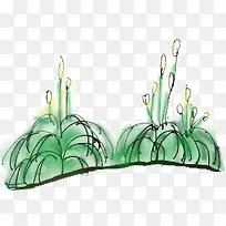 绿色手绘植物装饰
