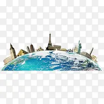 世界旅游建筑海报背景