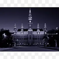 紫色梦幻城市建筑壁纸