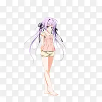 女孩卡通女孩忧郁