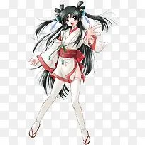 立绘动漫白色衣服女孩