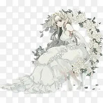 洁白浪漫卡通女孩