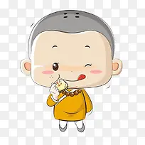 卡通手绘可爱小沙弥