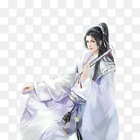潇洒白衣公子立绘彩绘