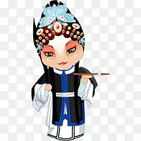 卡通京剧人物三娘