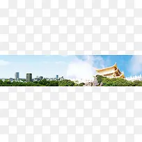 现代城市建筑背景banner