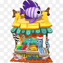 可爱海洋鱼儿造型建筑