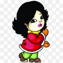 手绘女孩插画图片