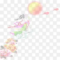 嫦娥奔月海报背景七夕