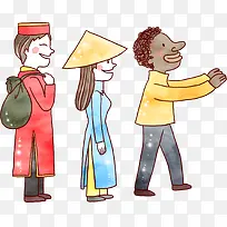 手绘人物水彩设计