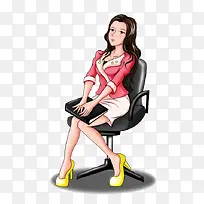 粉色制服女秘书