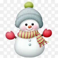 圣诞戴围巾的雪人