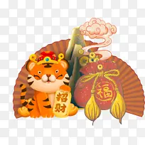 国潮虎年2022招财虎装饰