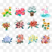 彩色花朵花卉装饰元素