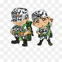 卡通迷彩小兵免扣素材