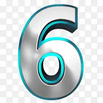 金属效果数字6