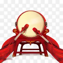 开业锣鼓喜庆过年红绸
