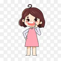 女孩 掉牙 可爱 动漫 卡通