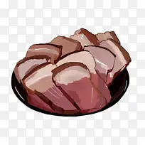 卡通手绘插画腊肉