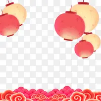 春节元宵大红灯笼装饰元素