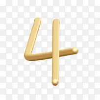 金属感3D数字4