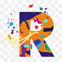 艺术彩色设计字母R