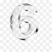 水晶立体数字6