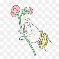 禅意手持莲花手势素材