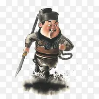 手绘卡通水浒英雄插翅虎
