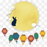 中秋节月圆灯笼