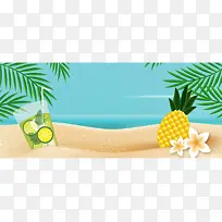 沙滩饮料和夏天