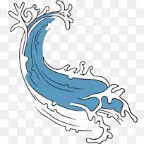 手绘海浪浪花