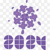 花-花色画蓝紫色
