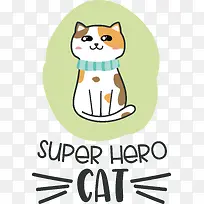 猫-猫卡通标志线胡须