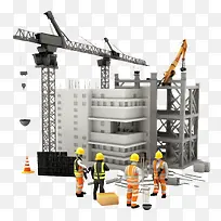 建筑工人正在建造建筑—劳动节