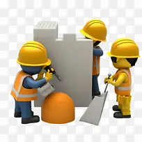 建筑工人正在建造建筑—劳动节
